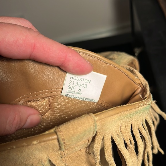 Vintage Sheriff Houston Tan Suede Boots Size 8 Fringe Western midi height - Picture 9 of 9